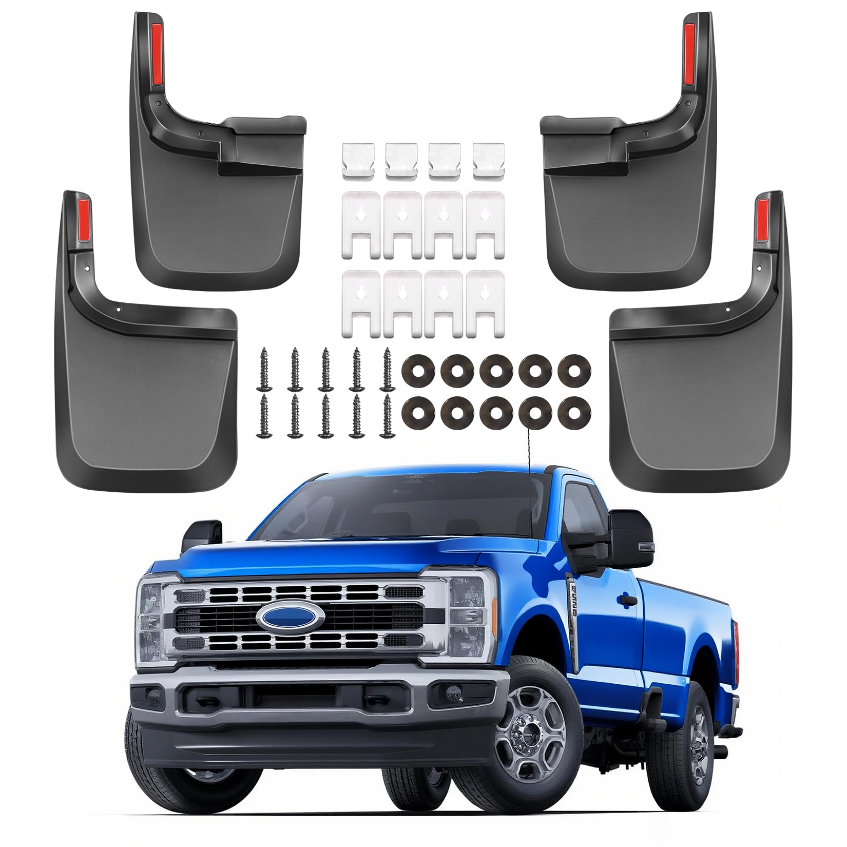 Photo 1 of Front Rear Mud Flaps Splash Guards for Ford F-250 F-350/2017-2026 Mudflaps Mud Guard for Trucks 4PCS Set Black (w/o OEM Fender Flares) No Need to Drill Holes,Easy Install