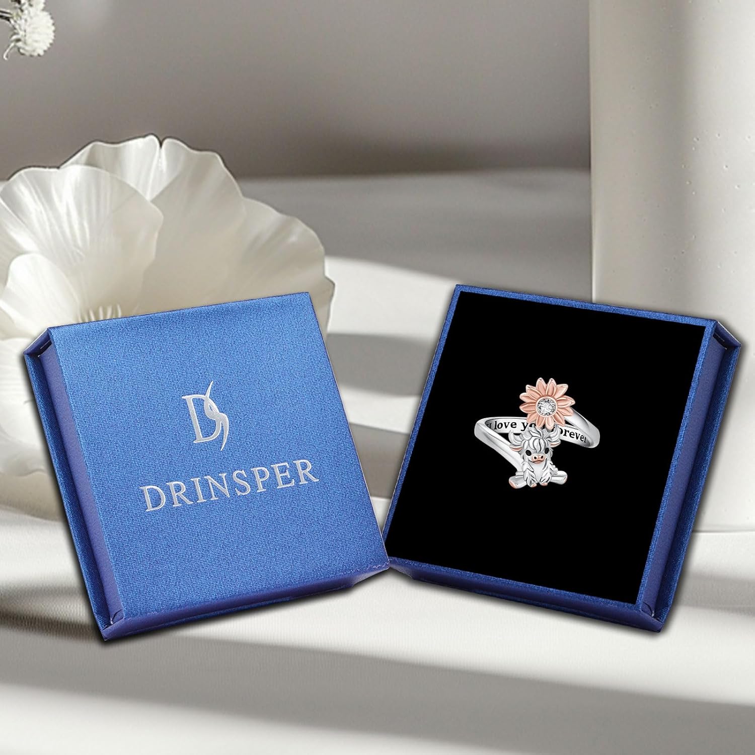 Highland Cow/Wolf/Snake/Clover/Dachshund Ring Jewelry Gifts for Women Men 925 Sterling Silver Viking Norse Vintage Adjustable Open Cute Animal Gothic Rings - Image 7