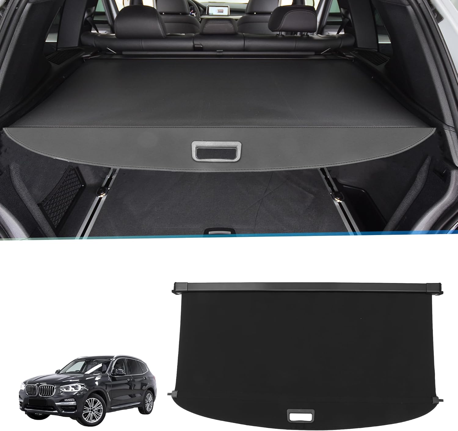 ACROPIX Retractable Cargo Cover Rear Trunk Security Cover Shield Shade Ajustable Fit for BMW X3 2018-2023 Retractable Privacy Cover - Pack of 1
