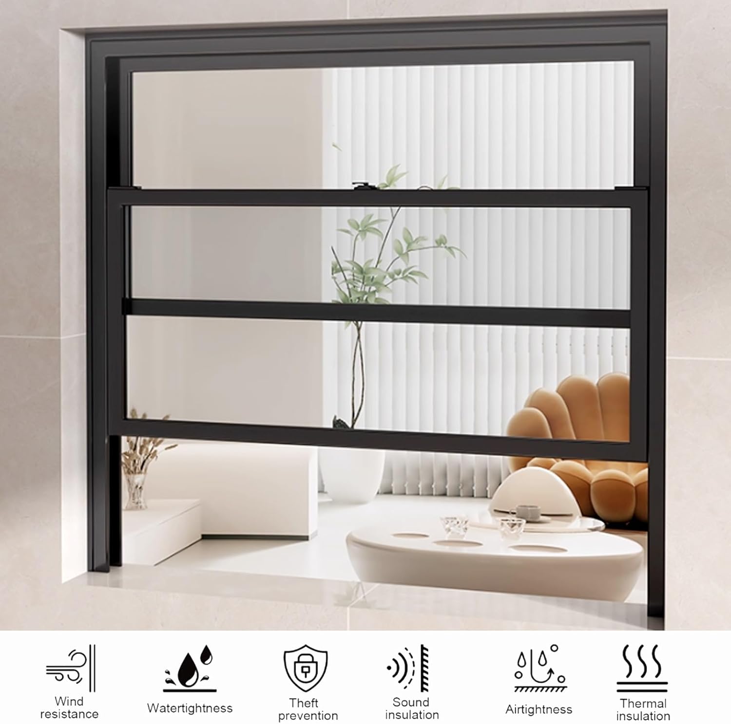Vertical Sliding Window,Aluminum Frame Ventilation Replacement Windows, Custom Made Concession Windows Food,Storm Shed Windows Garage or Shed,Easy-Glide Operation