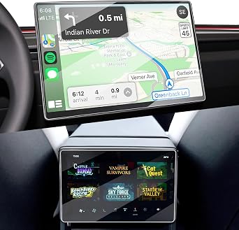 2 PCS Screen Protector for Tesla Model 3 Highland 2024 2025&New Model Y Juniper 2025 2026 accessories, 15.4-Inch Front & 8-Inch Rear Touchscreen 9H Anti-scratch, Anti-Glare Tempered Glass Protector Film
