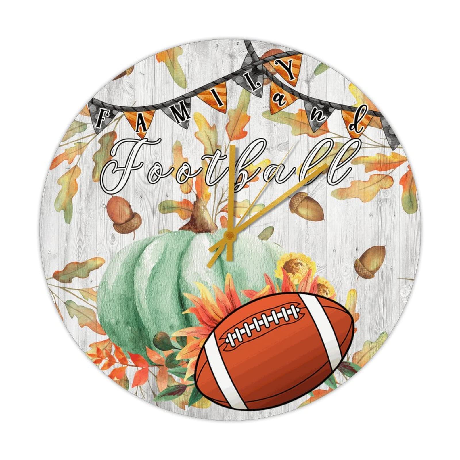 Horloge murale en bois automne football idéale pour vos soirées en famille