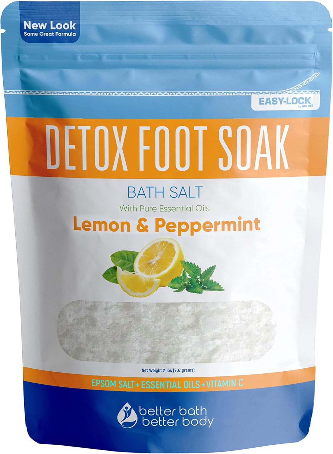 Detox Foot Soak (1kg) Epsom Salt Foot Soak With Lemon, Peppermint, Frankincense, & Lavender