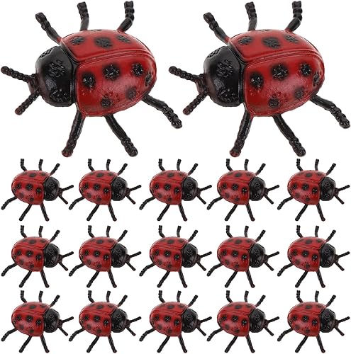 Toyvian 30 piezas de PVC simulación mariquita accesorios complicados Halloween juguetes tricky juguetes modelo juguetes foto accesorios accesorios