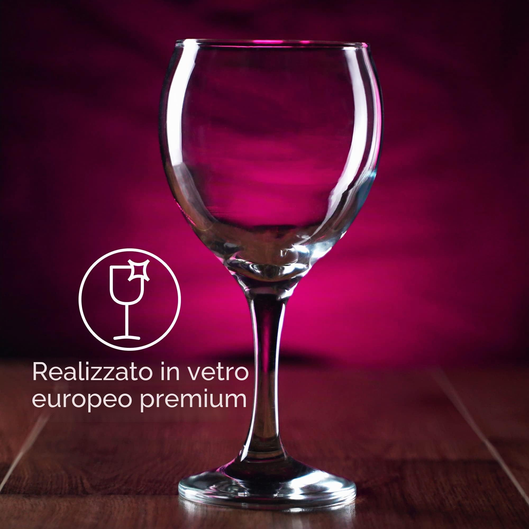 CRYSTALIA Premium Calici da Vino Rosso Set di 4, 365ml 100% SENZA PIOMBO & CADMIO Lavabile in Lavastoviglie, Bicchiere da Vino a Stelo Corto per la Ristorante, Casa e Feste, Red Wine Glasses