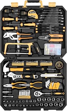 DEKO 198-Piece Tool Set, Home Tool Set, Home Use, Tool Set, DIY Set, Work Tool Set, Furniture Assembly, Home Maintenance, Repair Tool Set, Convenient Storage Case Included