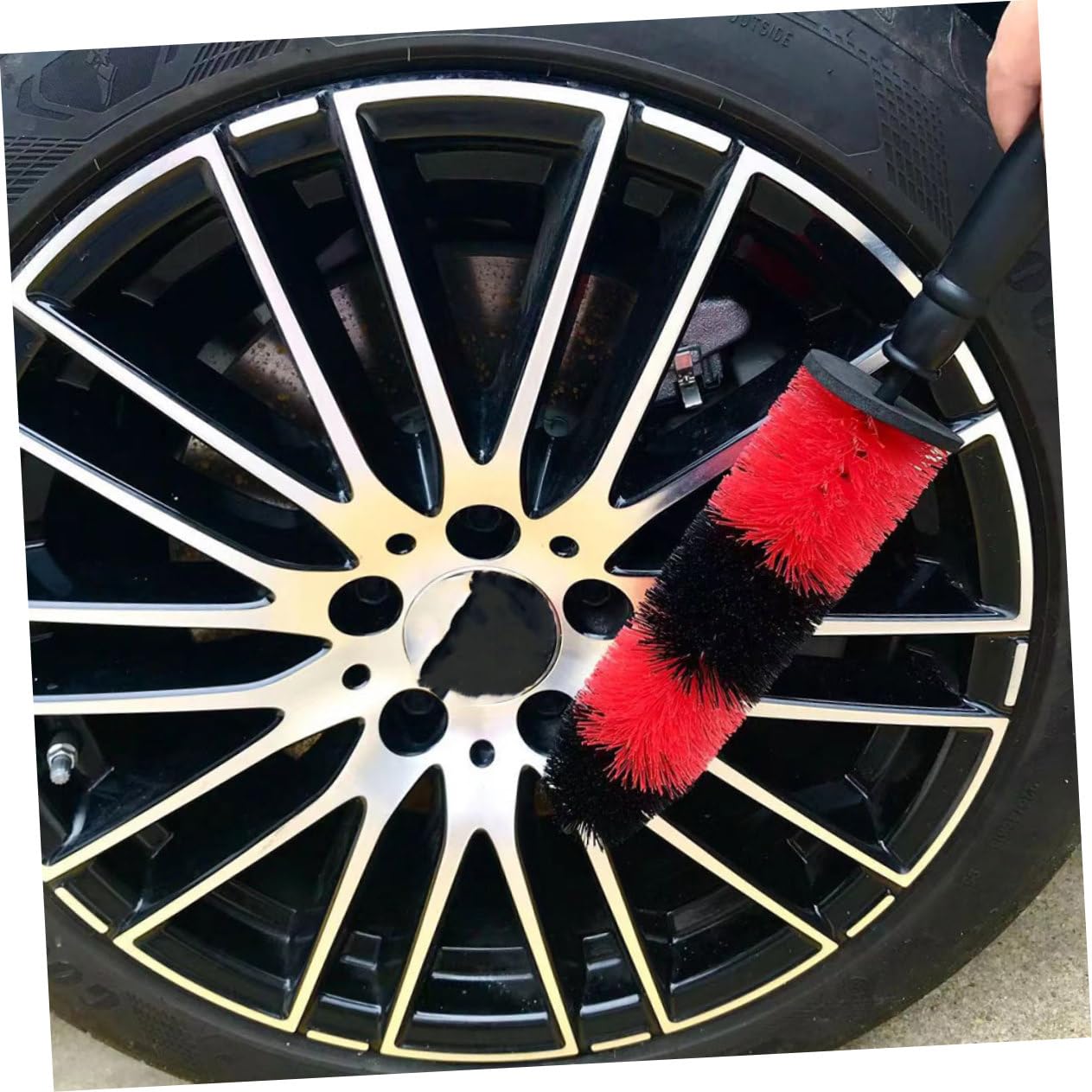 TOYANDONA 3pezzi Spazzola per Pulizia dei Cerchi Estesa per Pneumatici Morbida e Rigida per Cerchi Auto e Setole Elastiche per Rimuovere Sporco e Olio