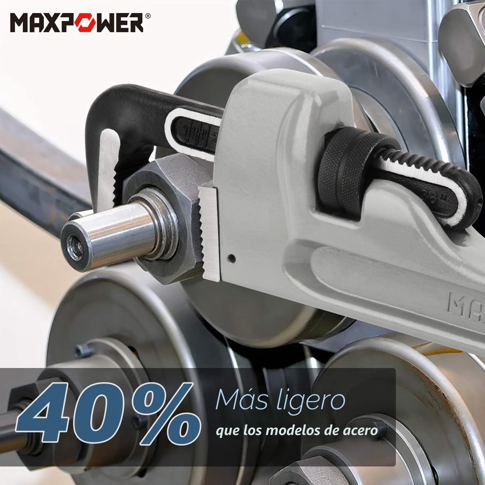 MaxPower Llave Grifa, Llave Stillson 900mm Llave para Tubo Stillson Heavy Duty Aluminio Llaves de Plomería | Llave de tubo recta resistente