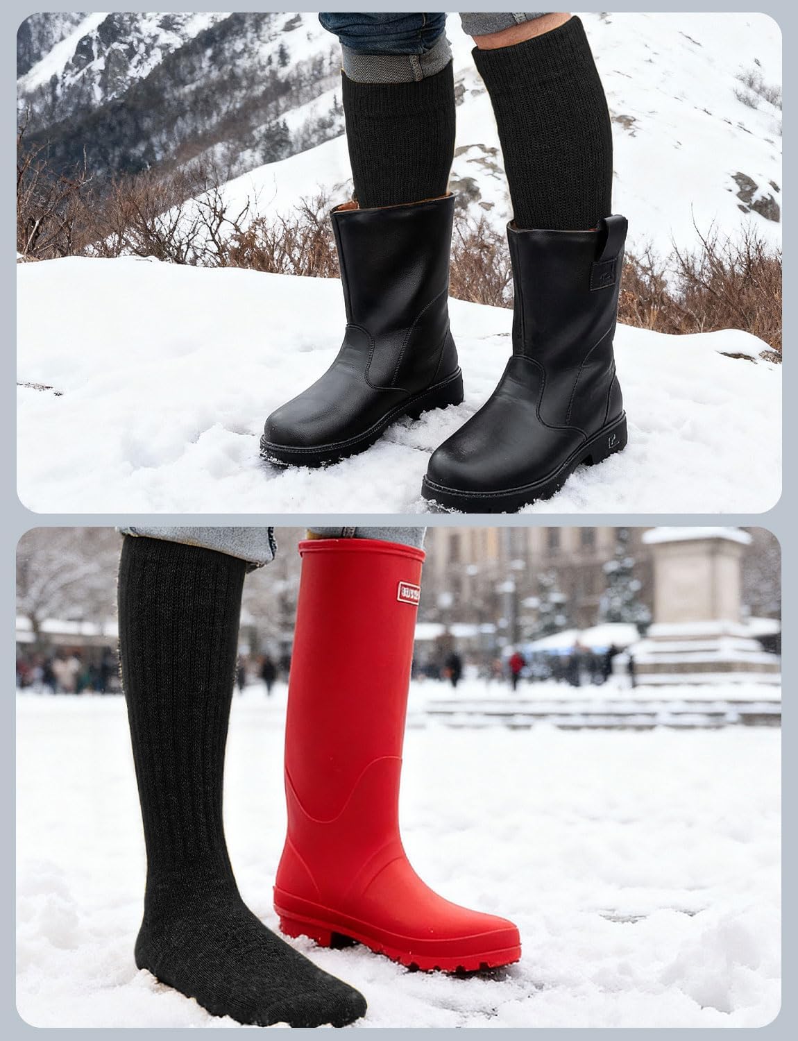 Alpaca Wool Knee High Terry Lined Boot Socks Heavyweight,Winter Thick Warm Fleece Thermal Moisture Wicking - Image 4