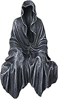 SHOWFEICAT 5.1" Gothic Horror Black Robe Resin Statue - Mystic Sitting Figure for Shelf, Table, Garden Decor