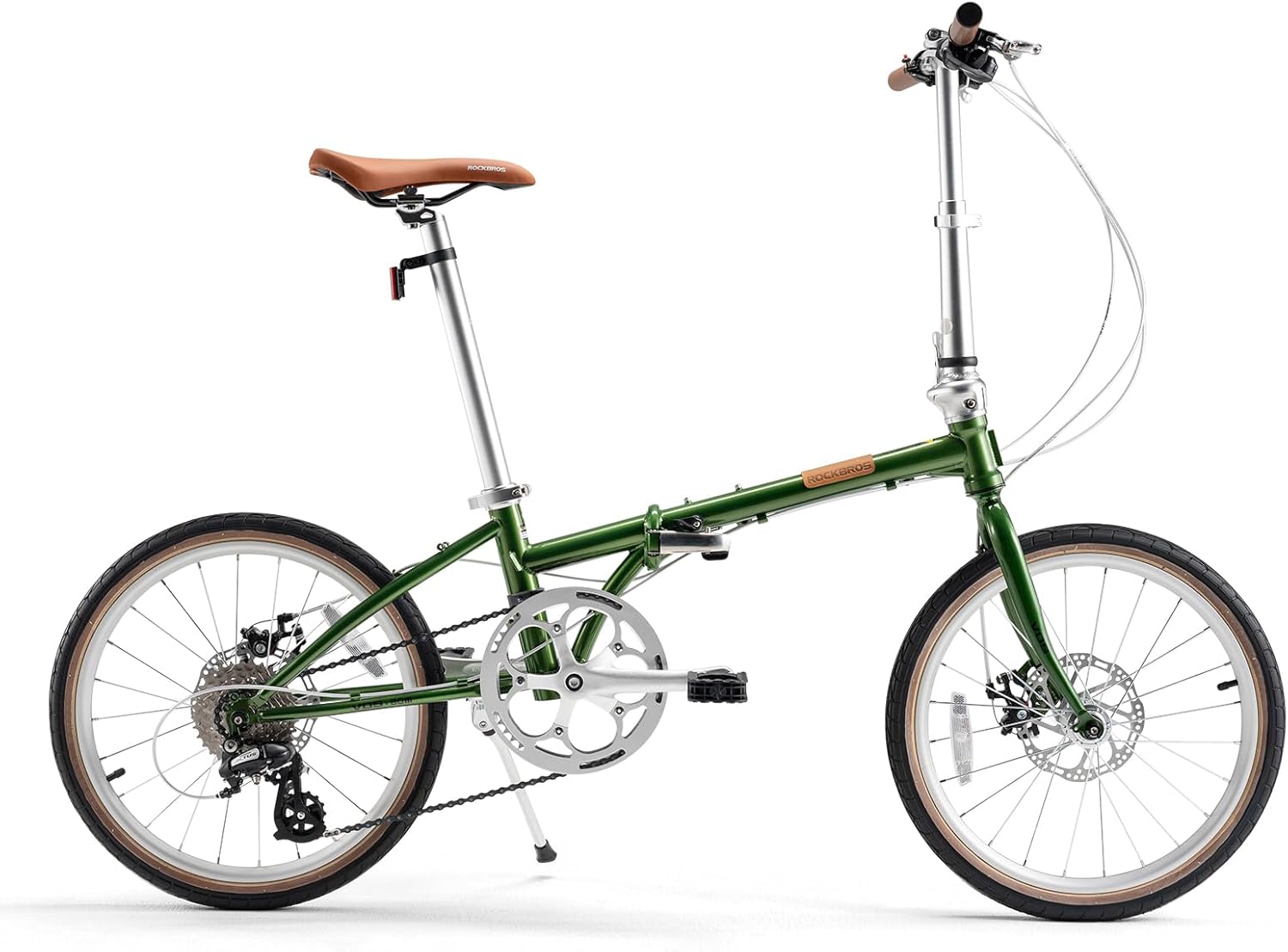 ROCKBROS VDS 20 Inch for Adults, 26lb Lightweight Foldable Bike for Women & Men, Shimano 8-Speed Adult Folding Bicycle with Disc Brakes, Portable Commuter City Bike