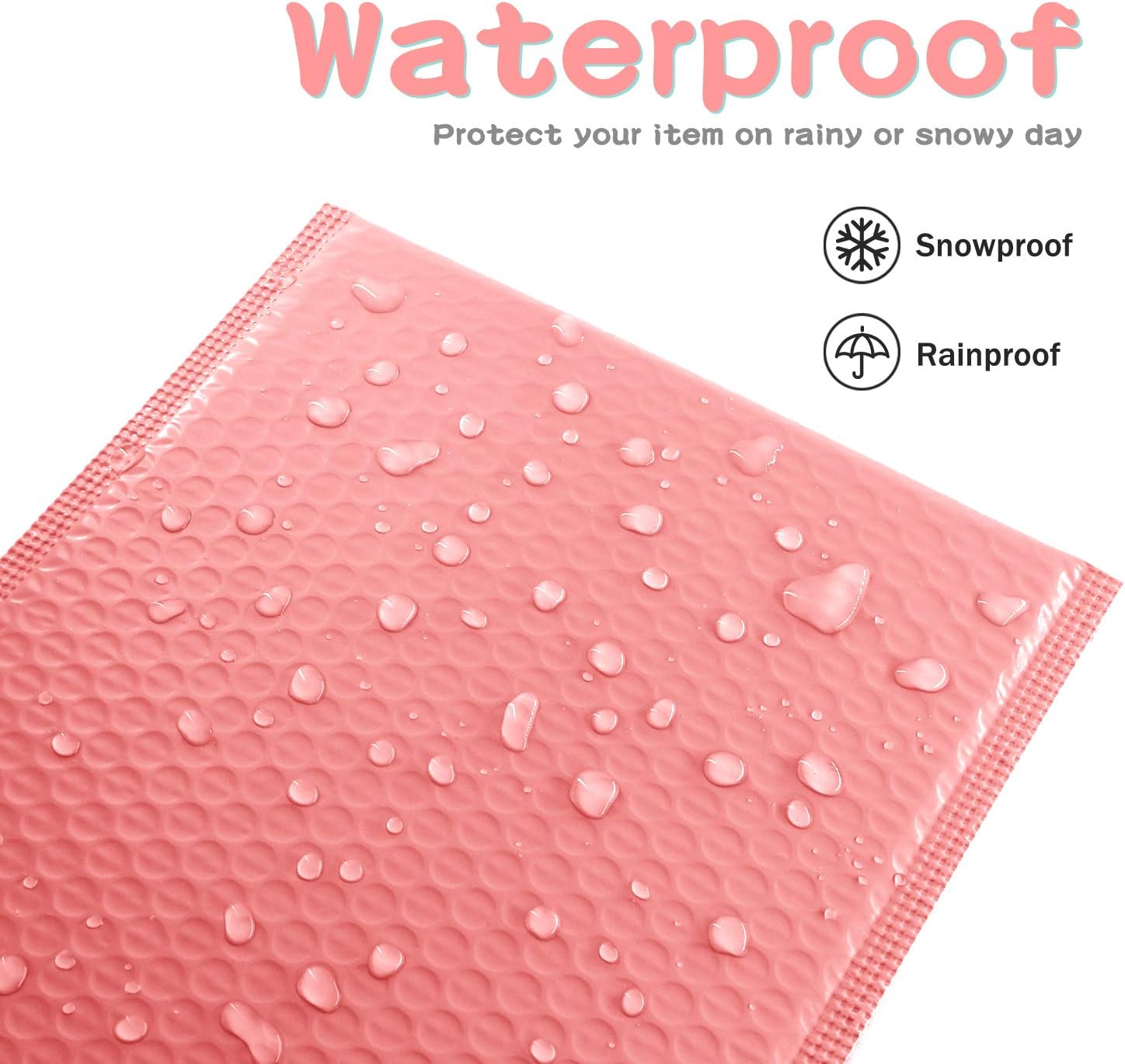 Edvision 8.5 x 12 Inch Poly Bubble Mailers, 62PCS Self Seal Padded Envelopes Bubble Mailers, Waterproof Bubble Mailing Envelopes for Shipping and Packaging - Pink