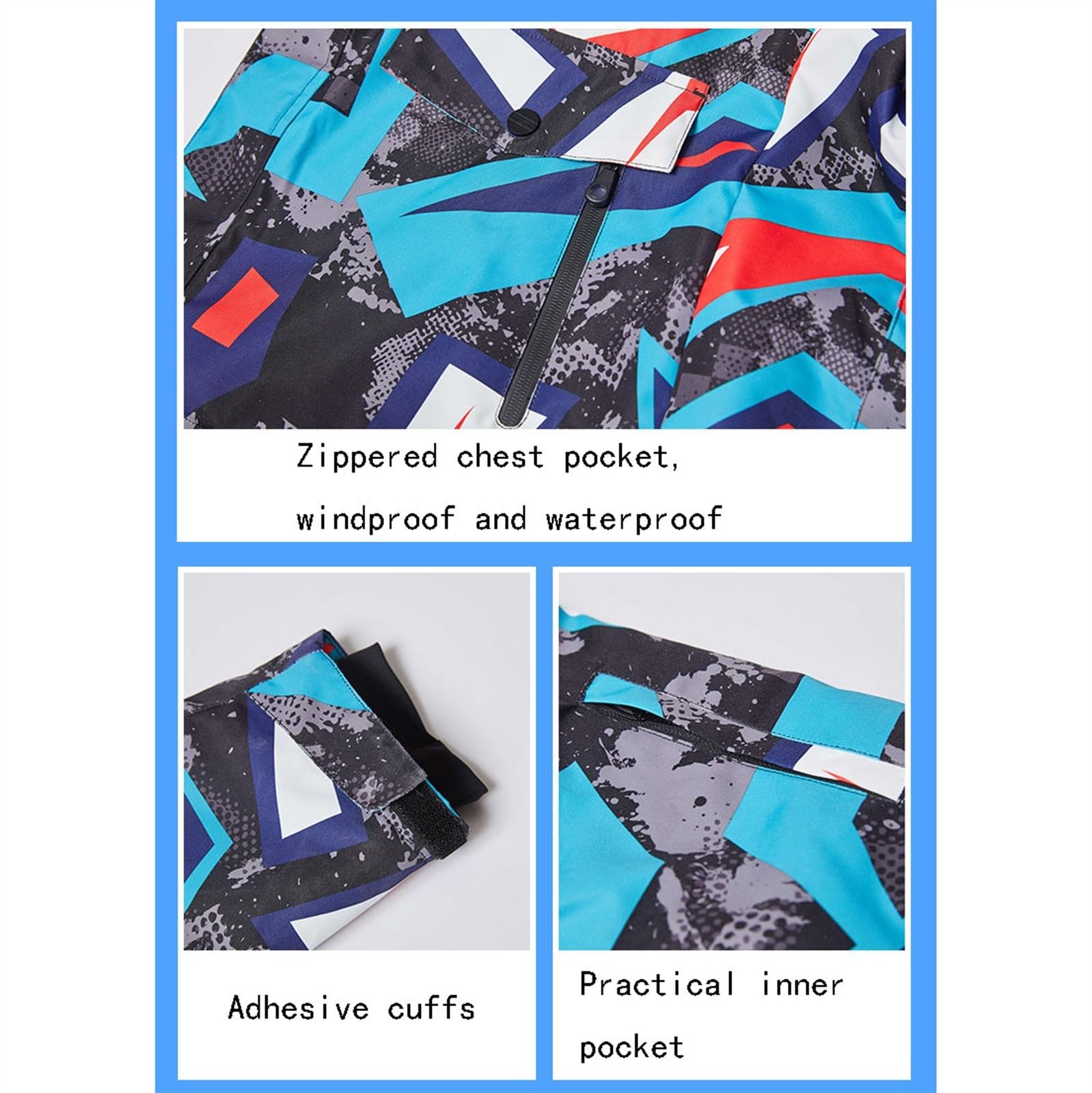 Wygwlg Set Giacca E Pantaloni Con Cappuccio Stampati Colorati Spessi Caldi Invernali Da Uomo, Tute Da Snowboard Impermeabili Impermeabili Isolate Da Uomo, Per Sci, Motoslitta, Escursionismo