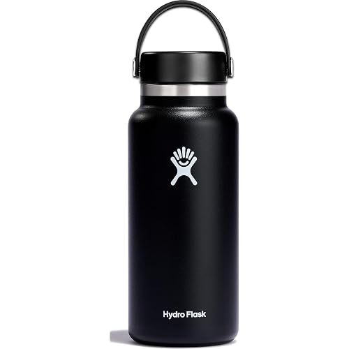 Hydro Flask Water Bottle - Insulated Stainless Steel - Wide Mouth Flex Lid, Non Spill, Leakproof and Refillable in 20 Oz