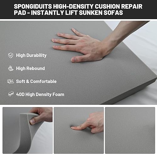 Miniatura 3 de Soporte de cojín de sofá para asiento caído, 20 x 20 pulgadas, tablero de soporte de cojín de espuma curvada de alta densidad, soporte de sofá para