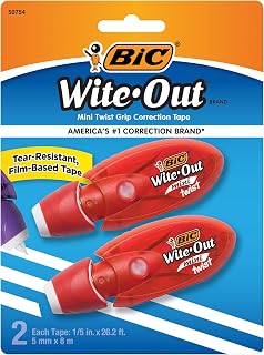 BIC Wite-Out Micro Correction Tape, White, 2-Pack