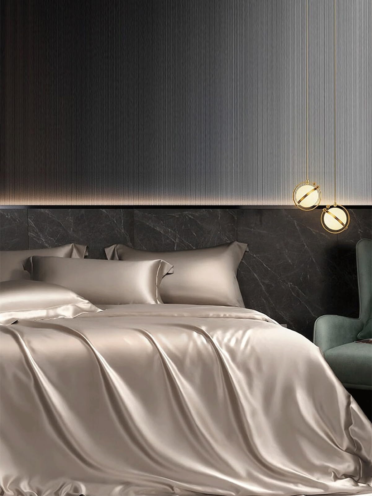 RUZGAR Bettlaken aus Gewaschener Seide 170x230cm 230x250cm Betttuch ohne Gummizug Luxuriöse und Kühlende Hotelbettlaken Hochwertiges Ultraweiches Haustuch (Color : Blue, Size : 230x250cm)