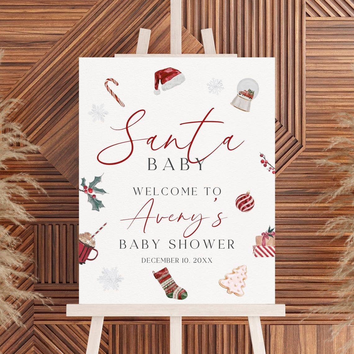 Winter Holiday Baby Shower Sign, Christmas Baby Shower