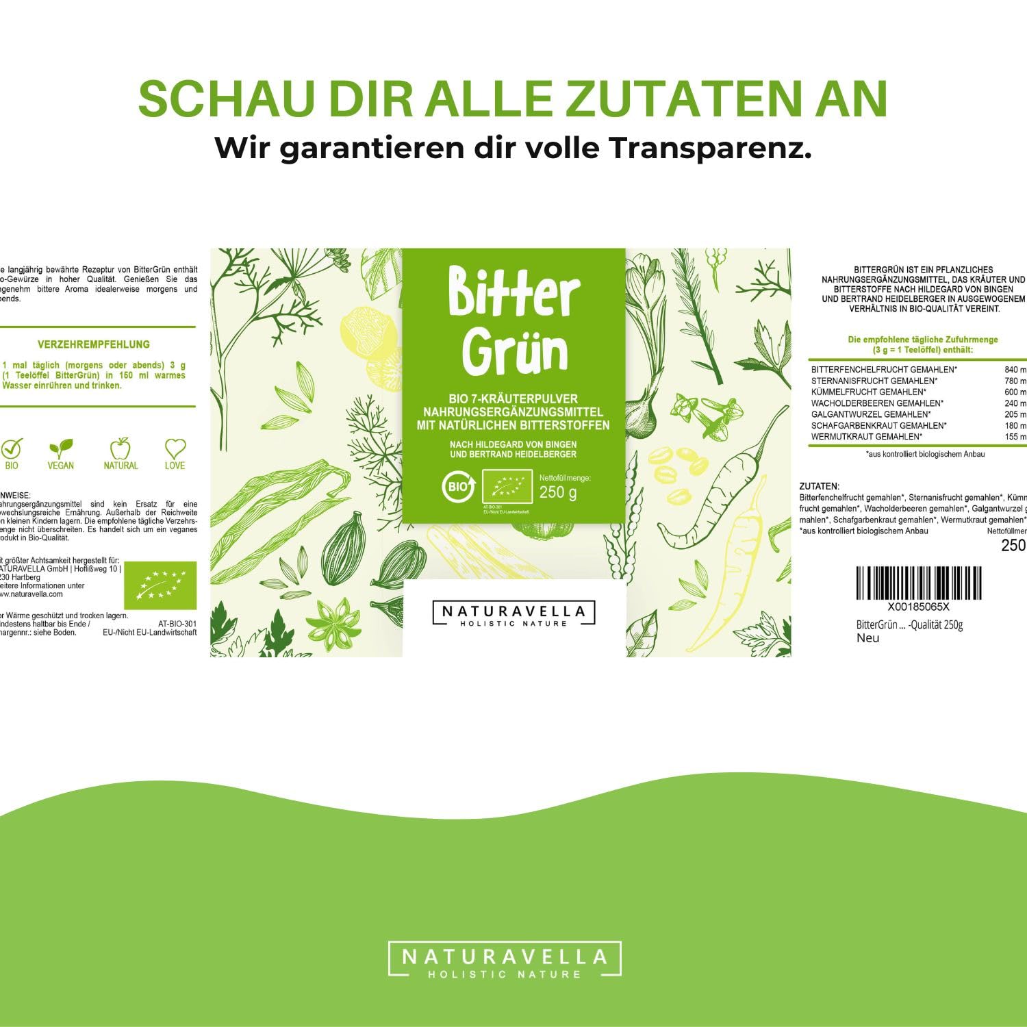Juego de curso intestinal orgánico prémium de Naturavella® de expertos | 3 productos únicos perfectamente combinados como set a un precio ventajoso