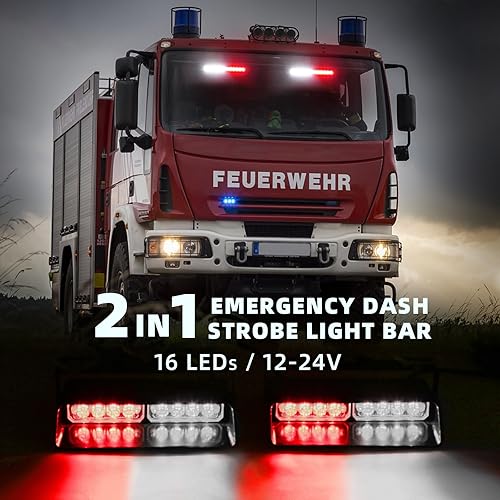 Miniatura 2 de Barra de luz estroboscópica LED 2 en 1 para tablero de emergencia, parabrisas delanterotrasero, luces interiores de advertencia intermitentes para