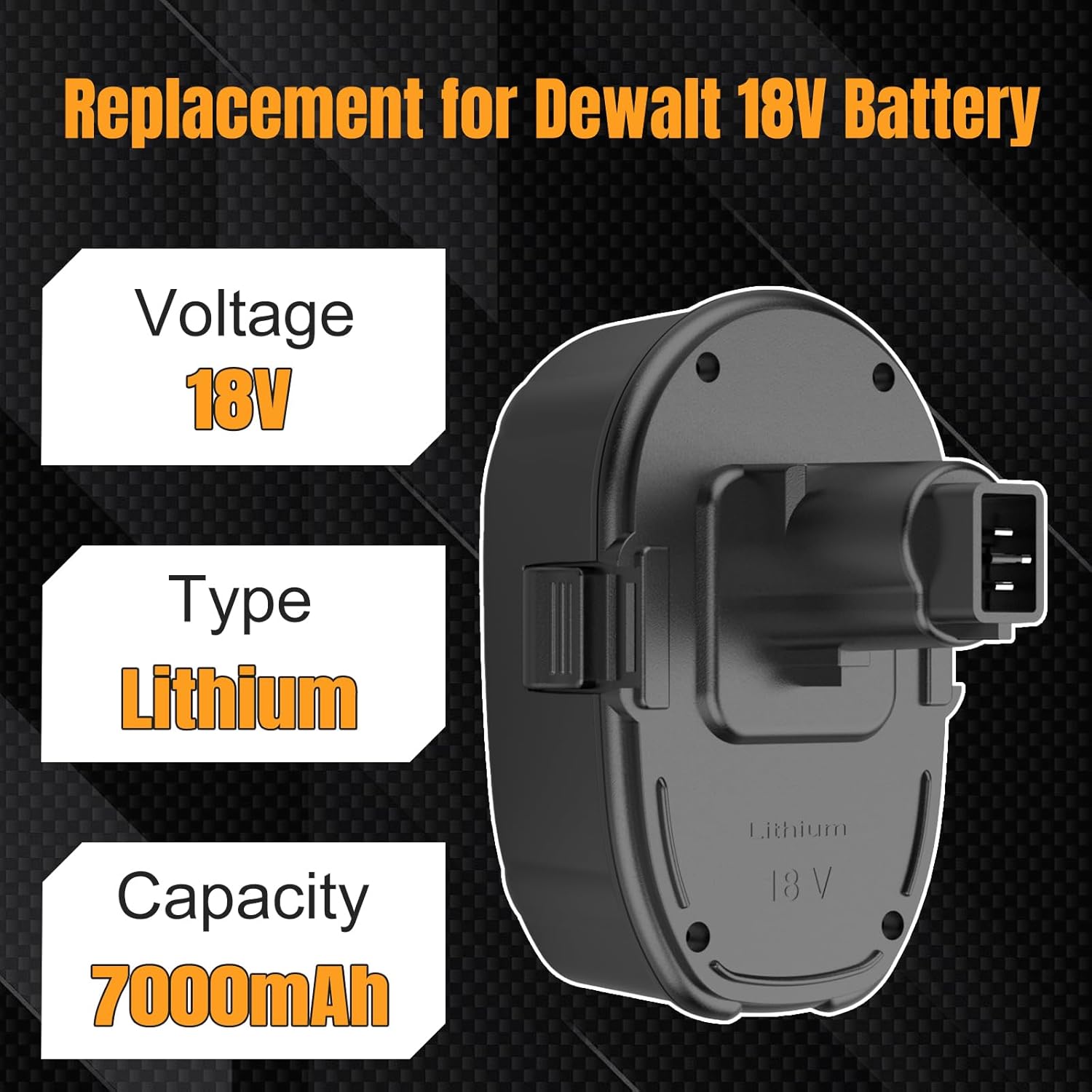 18V 7.0Ah Lithium-Ion Battery Replacement for Dewalt 18V XRP Battery DC9096 DC9098 DC9099 DE9039 DE9095 DE9096 DE9098 DW9095 DW9096 DW9098 DE9503