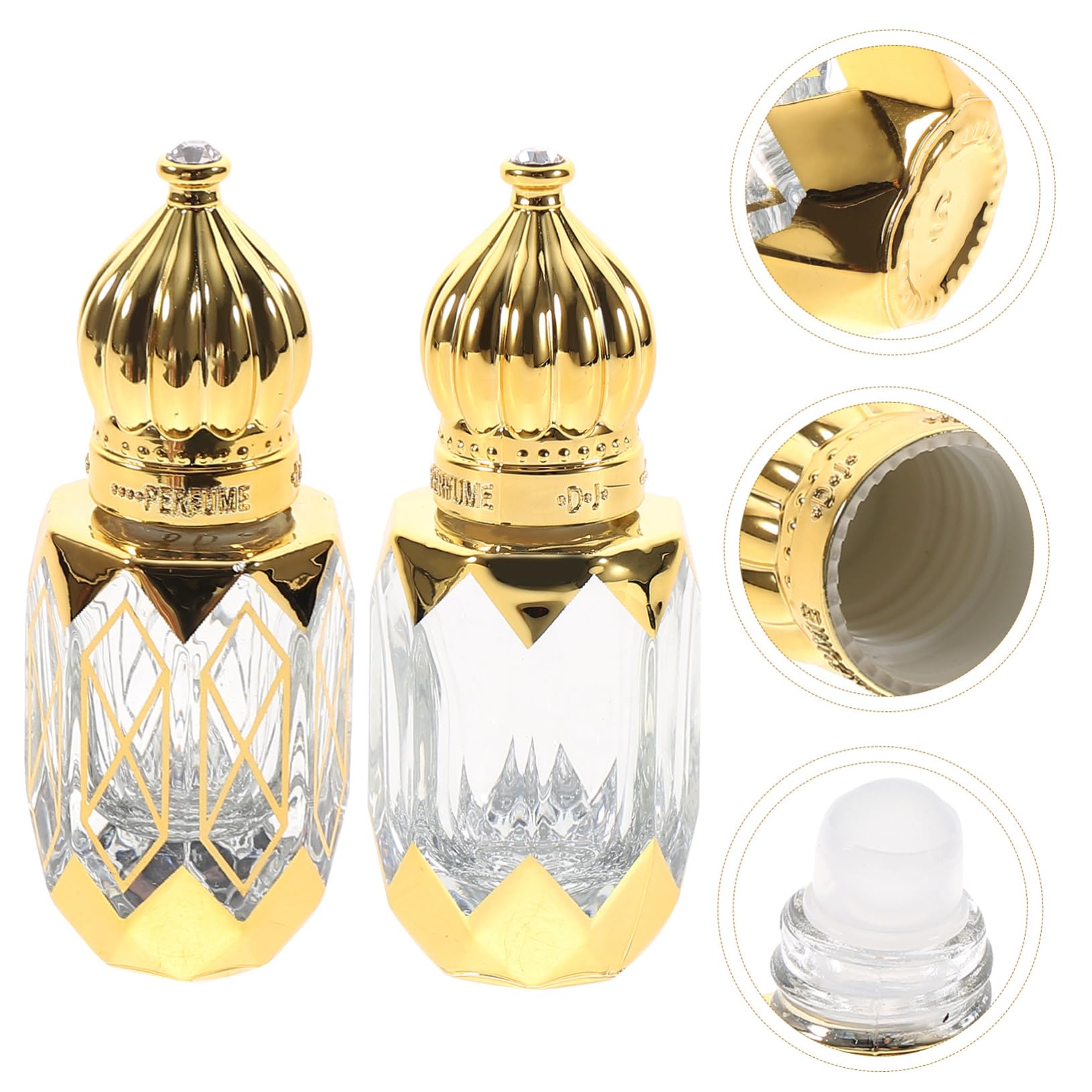 CLISPEED Frascos De Perfume De Recargables Y Portátiles Botellas Para Viaje Diseño Transparente Para Aceites Esenciales Y Perfumes 2 Piezas X 4