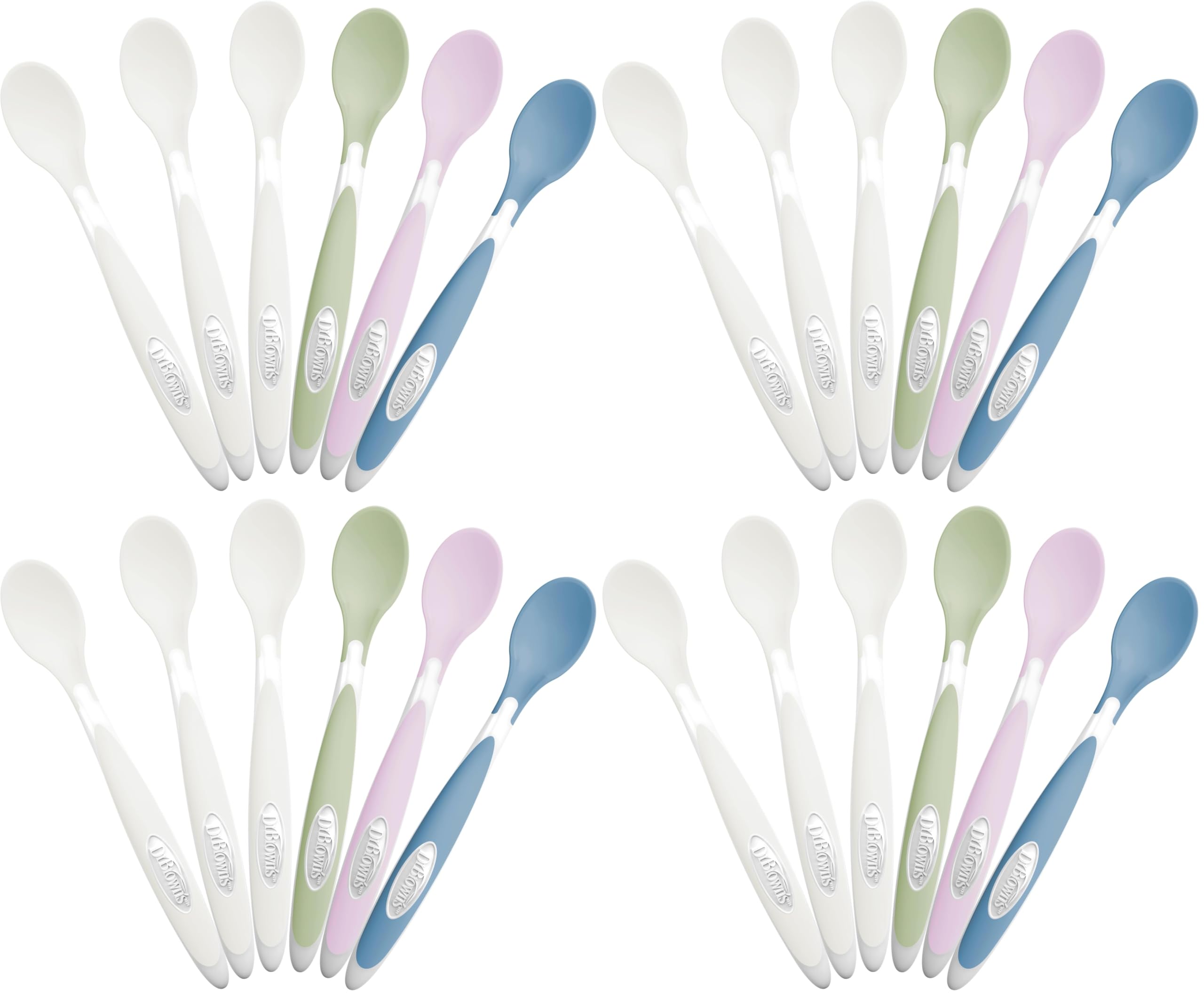Dr. Brown's Soft-Tip Toddler Feeding Spoons, 24 Pack, Multi