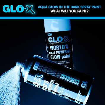 Blue Glow In The Dark Spray Paint (10.6 oz) Clear Spray Paint That Glows Neon Blue In The Dark- Light & Sun Activated - Acrylic