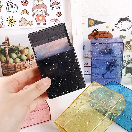 Miniatura 5 de Caja de almacenamiento de fotos transparente de 3 pulgadas, postales de ídolos de plástico de 3 pulgadas, soporte para tarjetas para fotos,