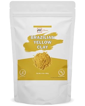 100% Natural Brazilian Yellow Clay Powder for Skin Firming, Creams and Soap Making 1 LBS / 454 GMS