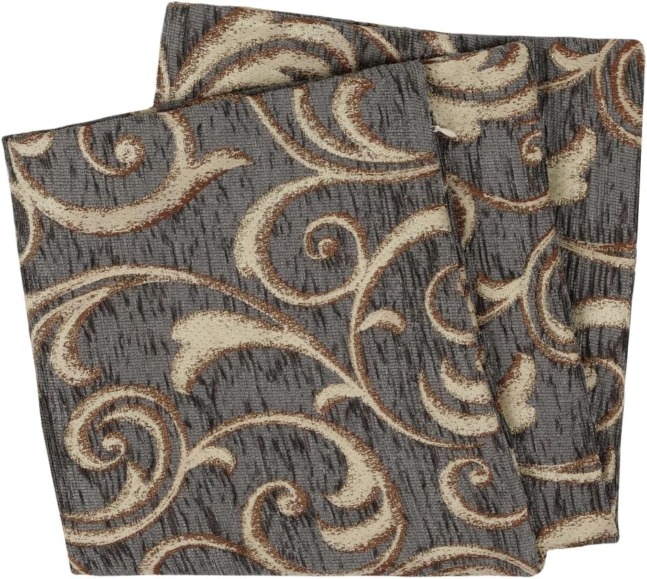 Chenille Ivy Floral Style Smokey Gray 22"x22" Pillow Cover Throw Sham for Home Decor, Office, Farmhouse, Sofa, Couch, Porch, Patio, Window Seat