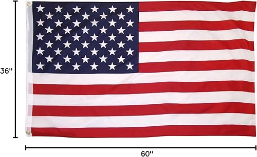 Miniatura 4 de Online Stores bandera de poliéster estampada de Estados Unidos, con ojales, de 3 x 5 pies.