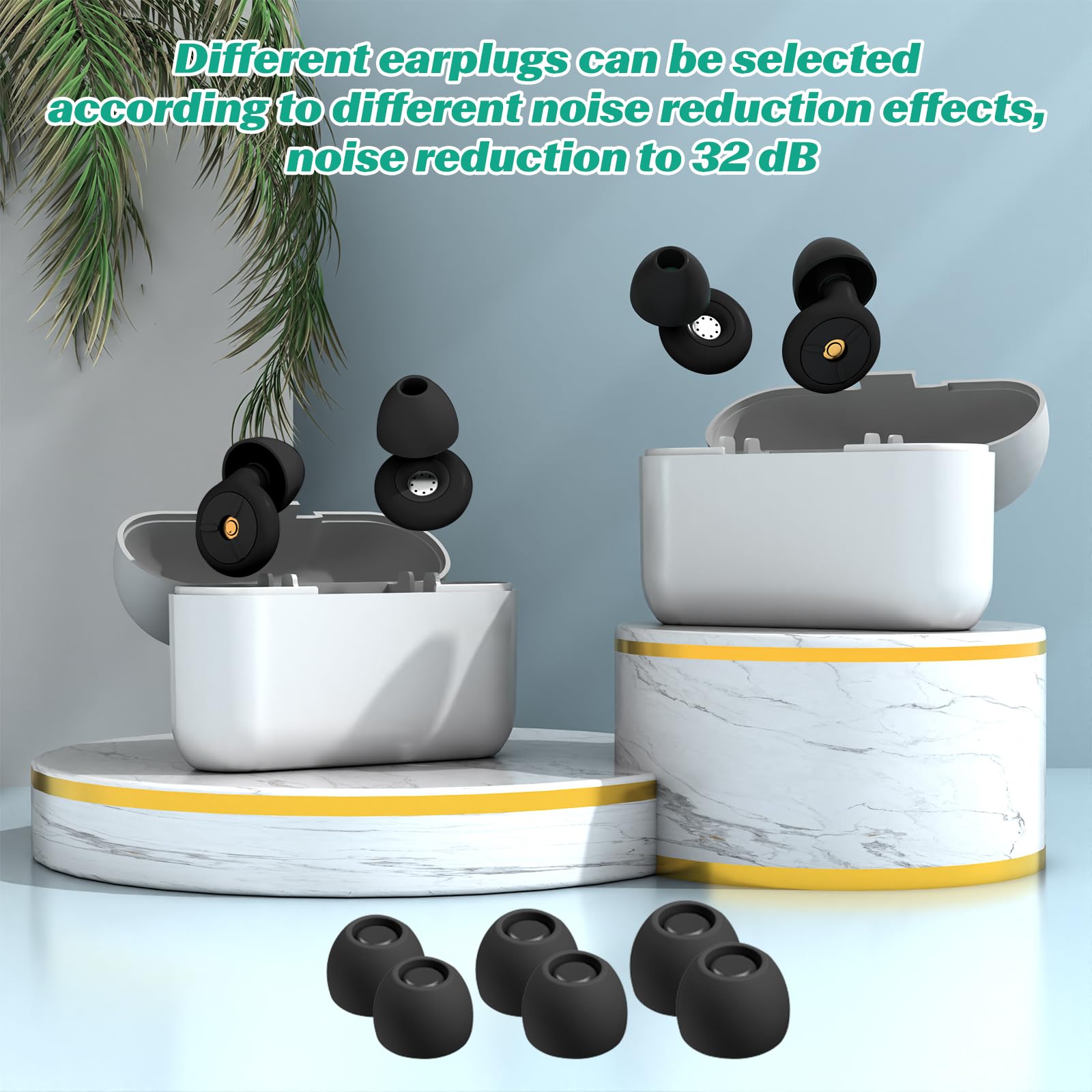 Tappi Per Orecchie In Silicone Morbido SNR 32dB | 3 Paia Con Custodia E Cordino | Per Dormire, Studio, Viaggi, Lavoro