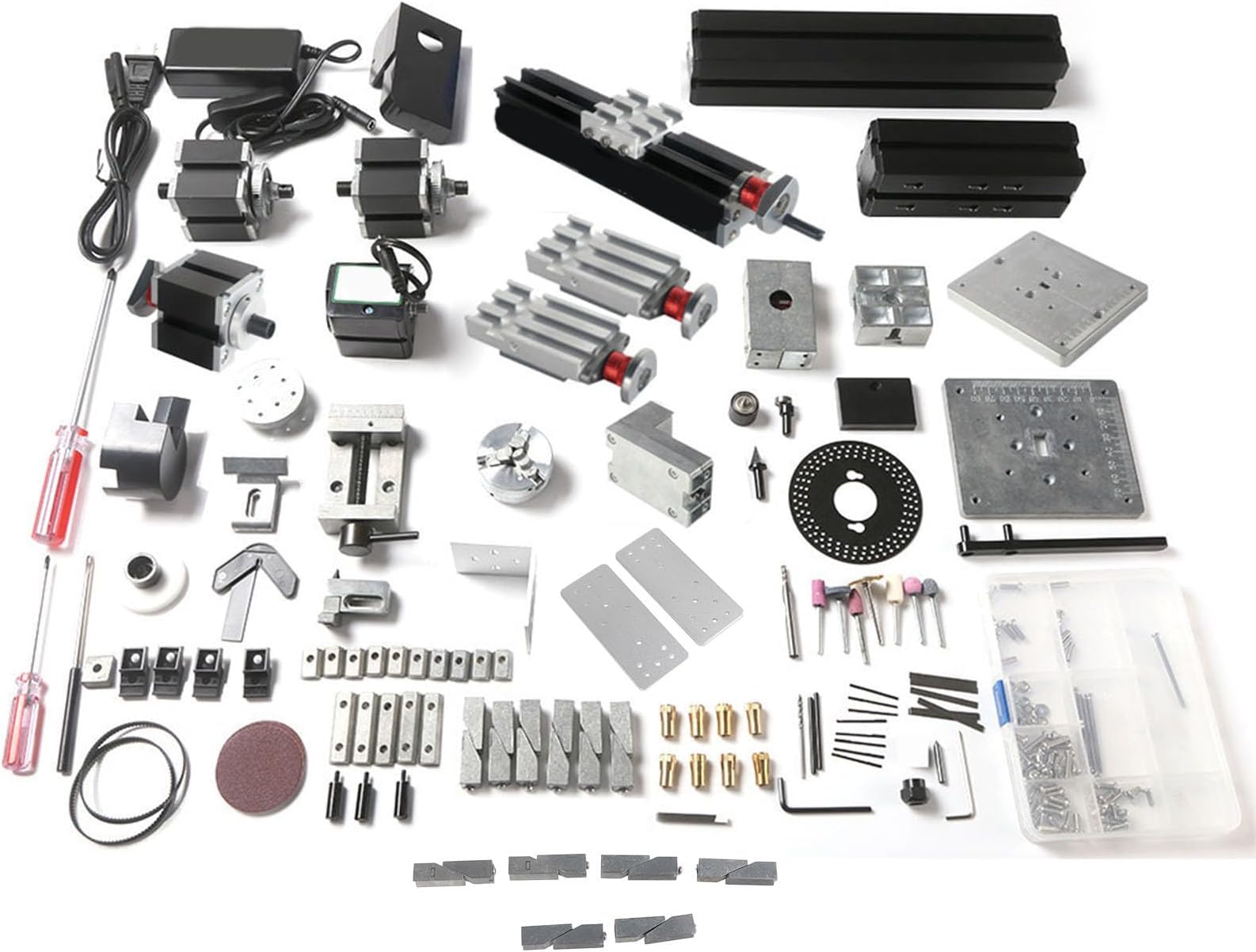 Jeffergarden 20000rpm 8 in 1 Mini Lathe Machine Metal Woodworking Tool Set for Model Airplane Making