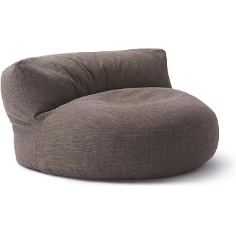Lumaland Lounge Bean Bag Sofa Bean Bag 90 x 50 cm with Backrest Flexible Indoor Bean Bag Ergonomic & Robust with Adaptable EPS Filling Washable Cover [Brown]