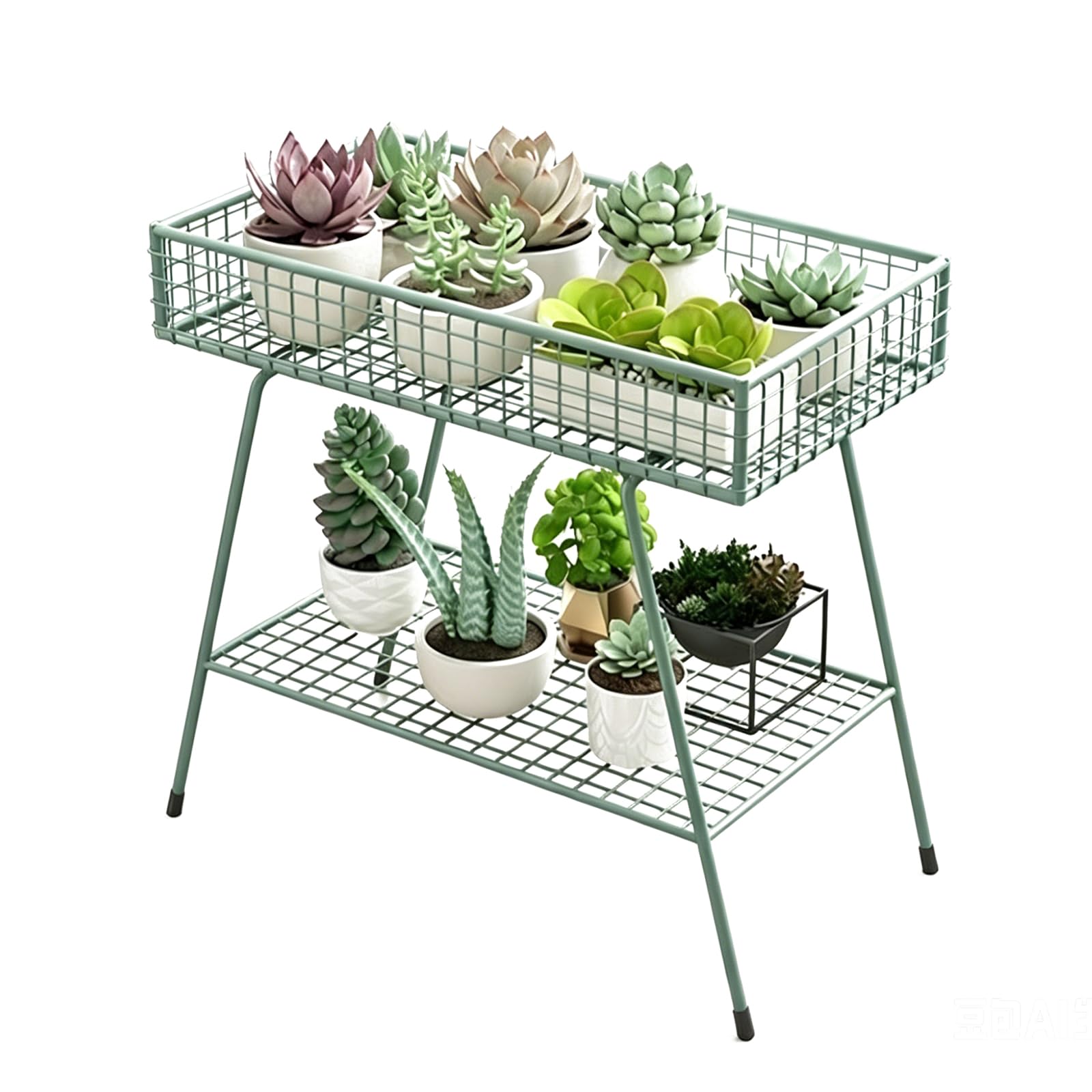 Jardinera de alambre metálico ZYFAB de 2 niveles para macetas