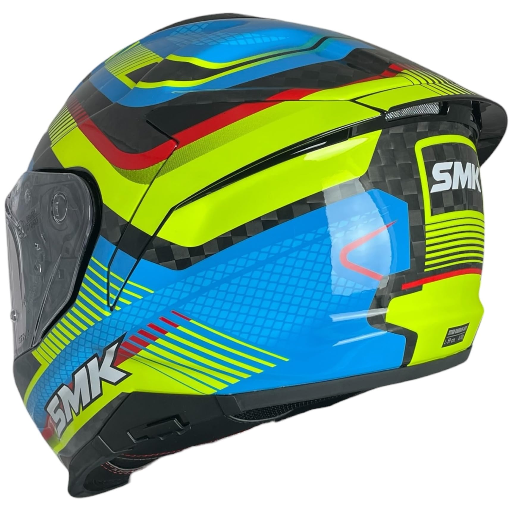 Casco Integral de Moto SMK Titan Carbon Razor GL254 – Fibra de Carbono Decorado Brillo, Ligero, Deportivo, y Visor Antirrayas (L 59/60)