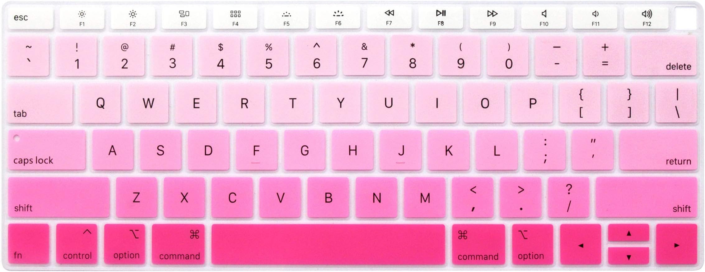 Keyboard Cover Protective Skin Compatible US Version Newest MacBook Air 13 13.3 inch with Retina Display 2018 Release Model A1932 (Ombre Pink)