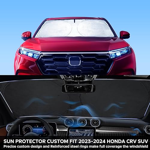 Miniatura 379 de Parasol para parabrisas de ajuste personalizado, cubierta para ventana delantera, visera plegable 210T, protector que bloquea los rayos ultravioleta