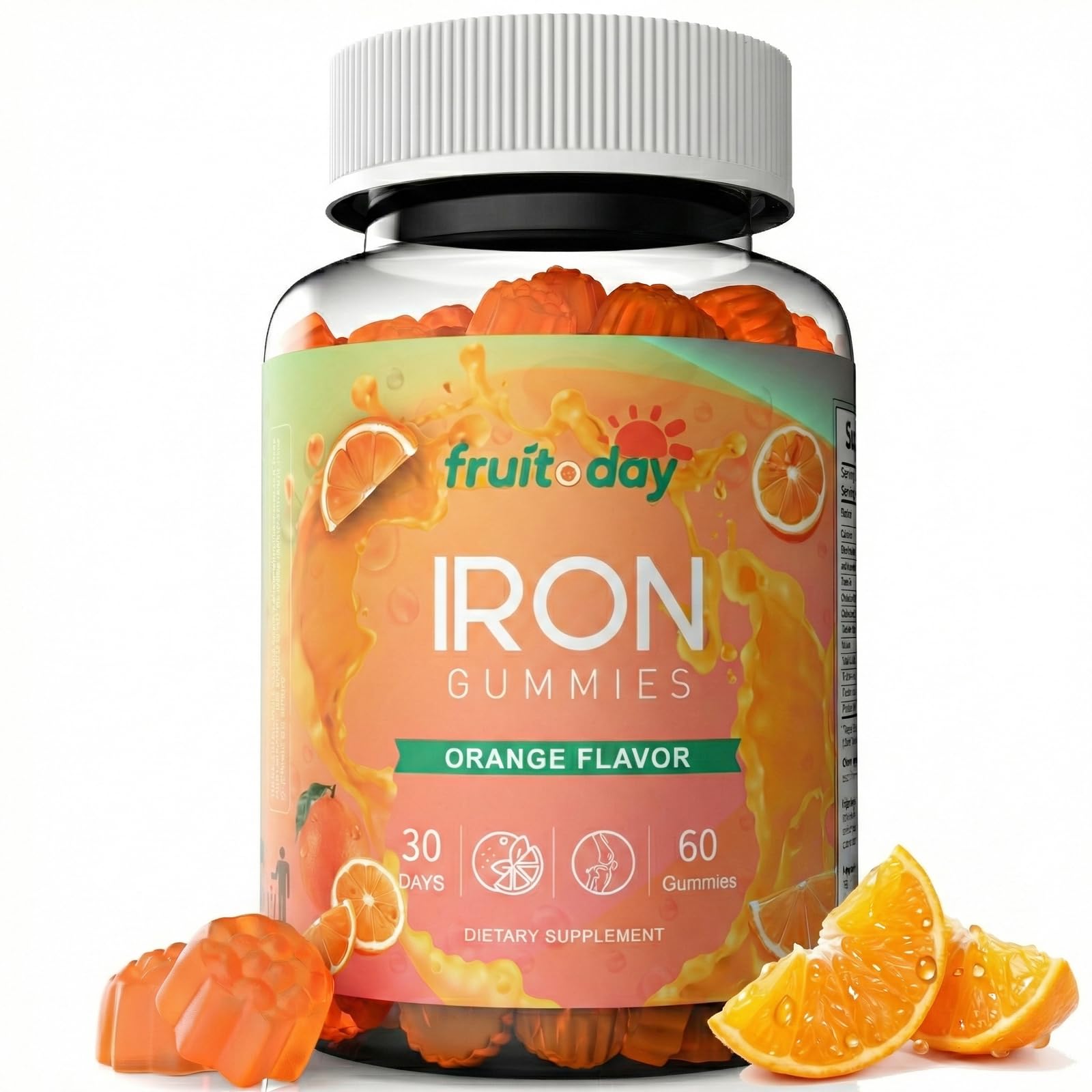 Gentle Iron Bisglycinate Gummies 40 mg with Vitamin C, 60 Count