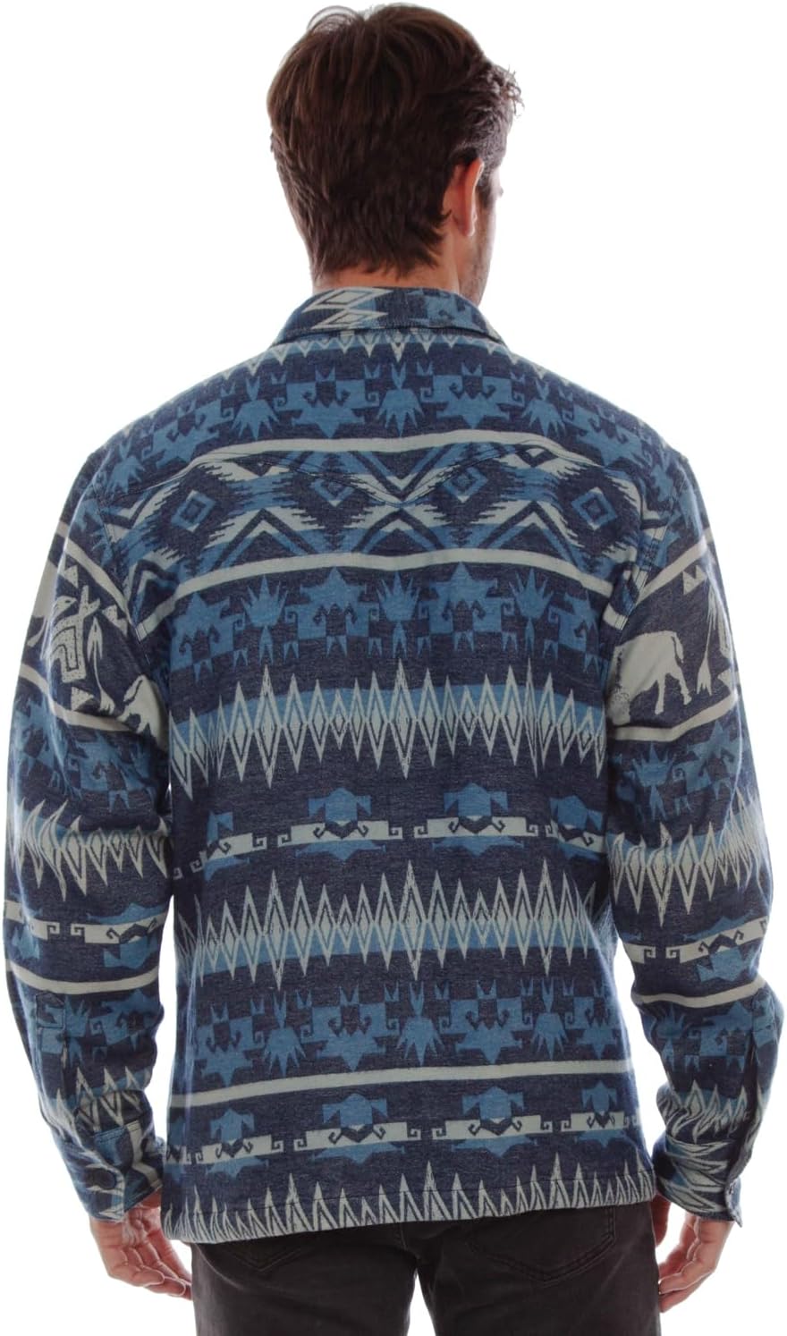 Scully Men's Blue Cotton Long Sleeve Shirt