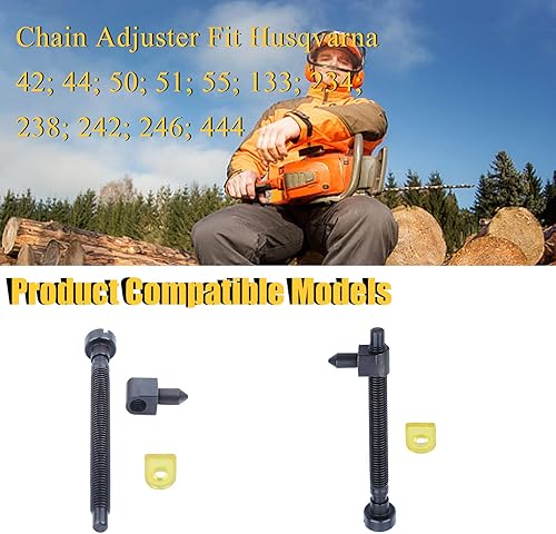 Miniatura 3 de HAISHINE Tornillo tensor de cadena para Husqvarna 42 44 50 51 55 Rancher 234 238 242 246 133 444 Motosierra Reemplazar 501537101, 501 54 63 01