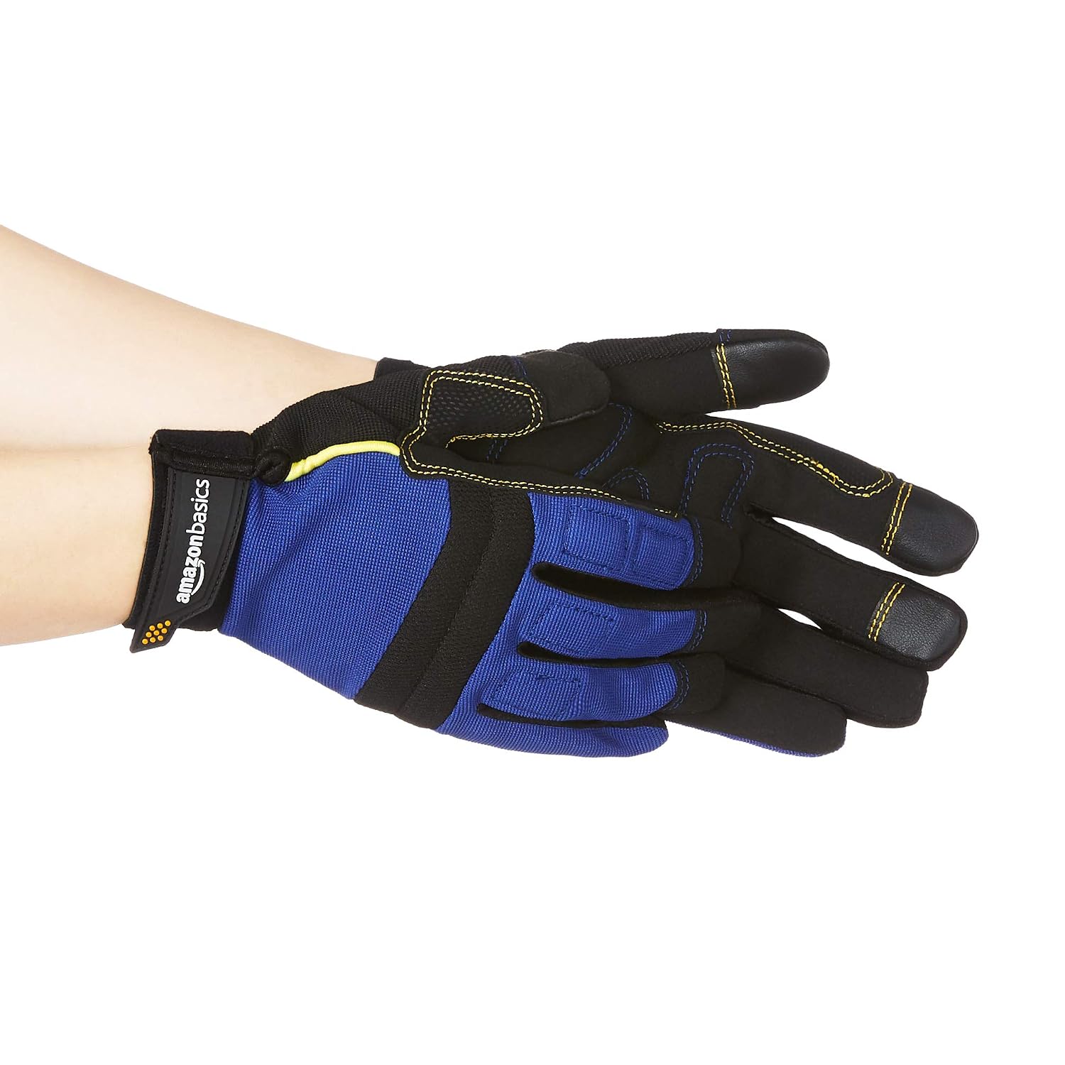 Amazon Basics Enhanced Flex Grip Work Gloves - Blue, S