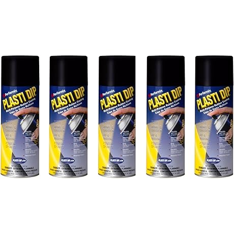 Plasti Dip Multi-Purpose Rubber Coating Spray Black 11oz Aerosol [5 PK]