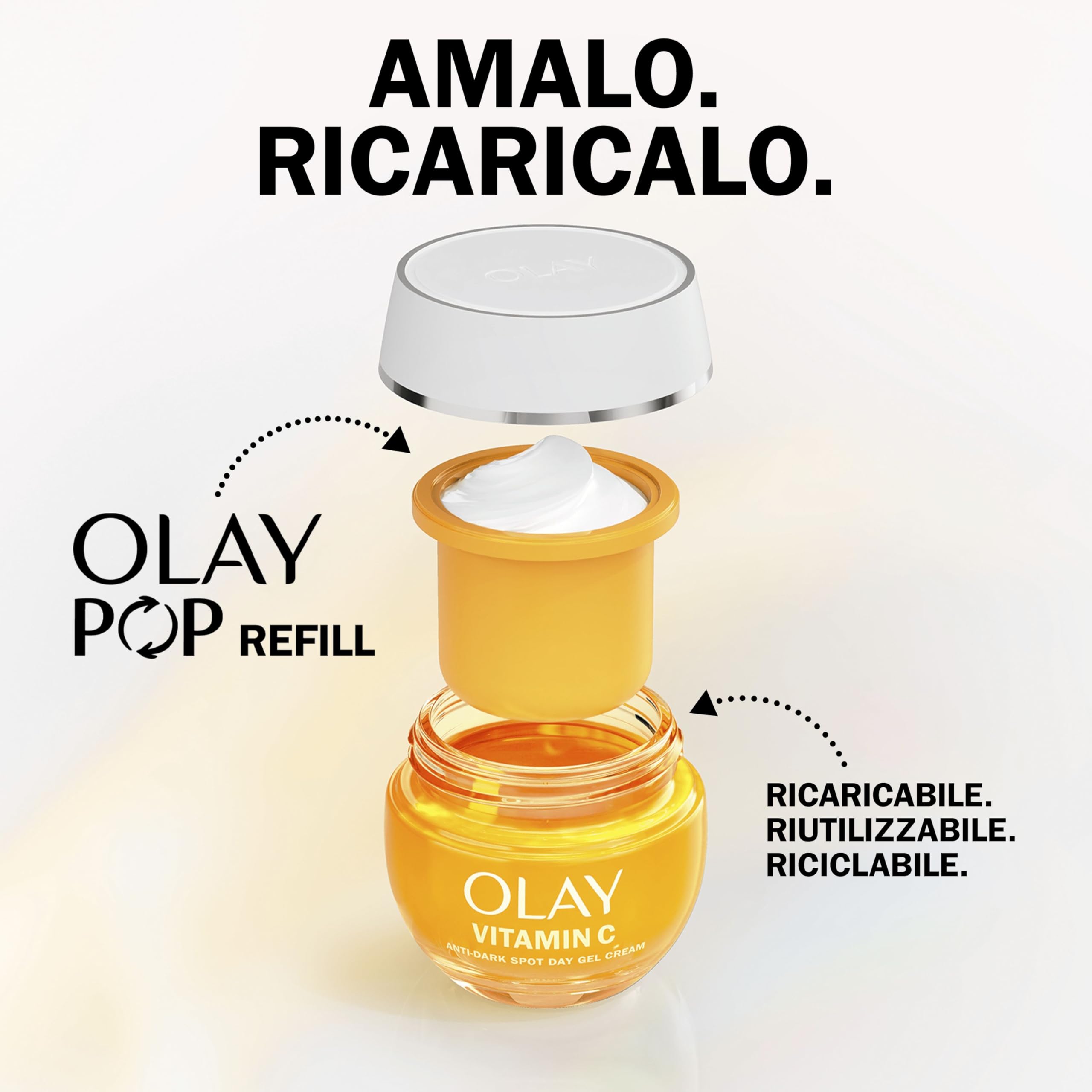 Olay Vitamin C Crema Viso Idratante Giorno SPF 30, Cura della Pelle con Niacinamide 99% di Purezza. Skin Care Illuminante: Azione Antimacchie, Uniforma e Idrata. Non grassa, Non Appiccicosa. 50ml