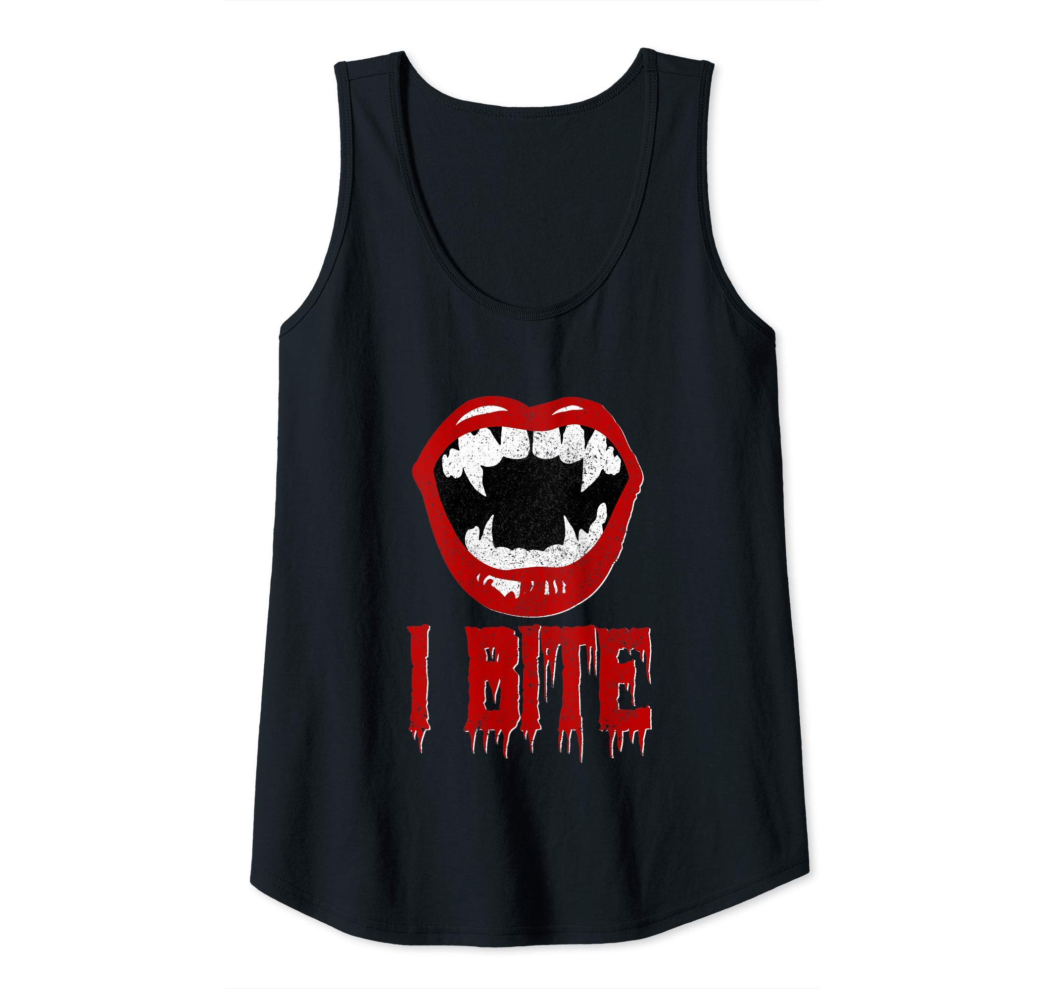 Womens Vampire - I Bite Bloody Sexy Lazy Halloween Costume Tank Top