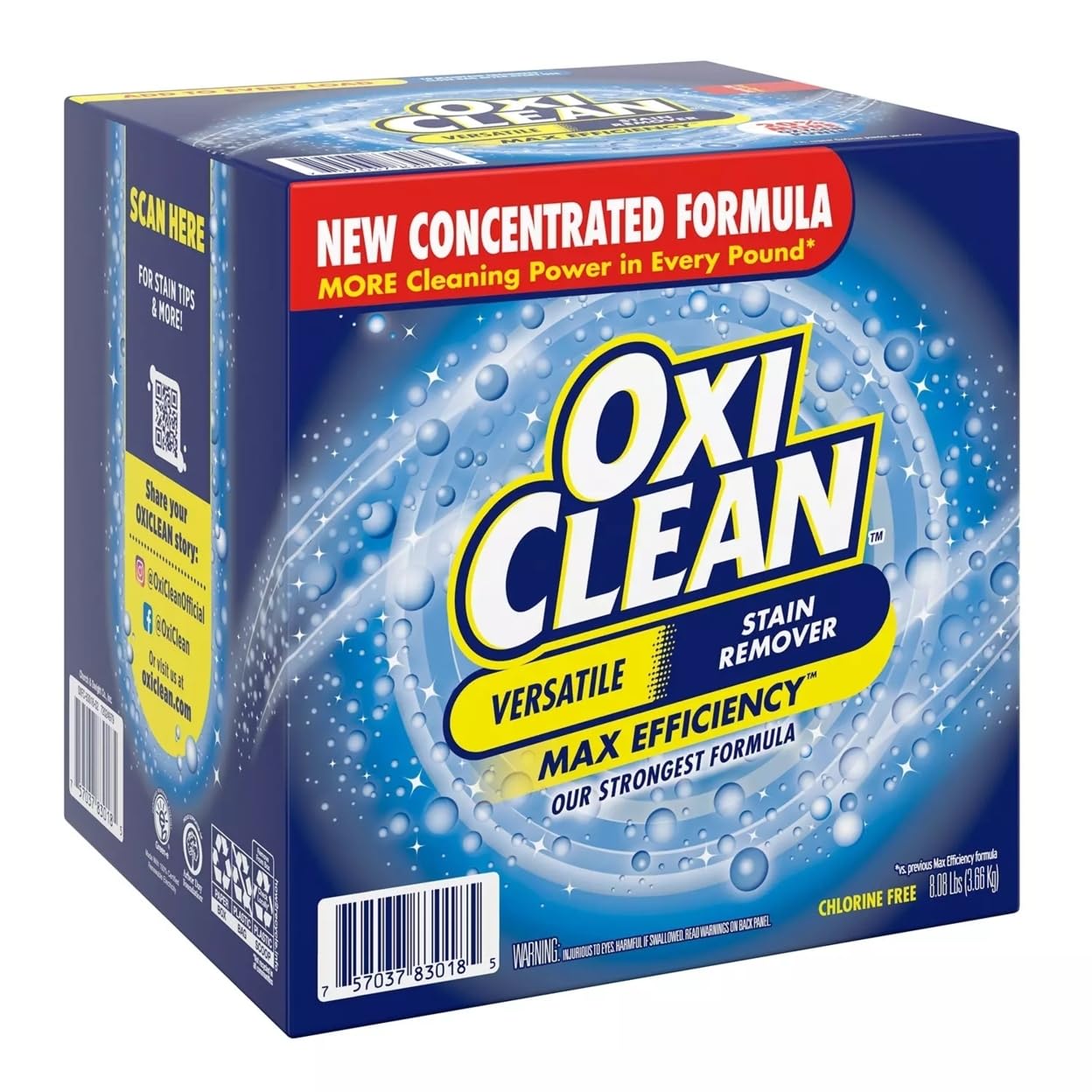 OxiClean Max Efficiency Versatile Stain Remover Powder (8.08 lbs