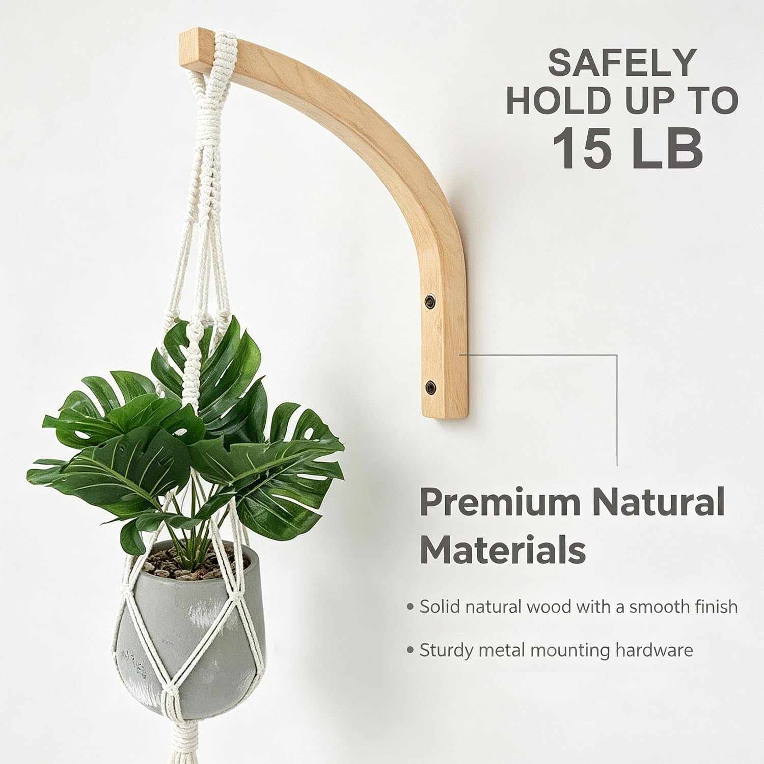 2 Pack 8 Inch Wall Mount Plant Hanging Hooks image 4