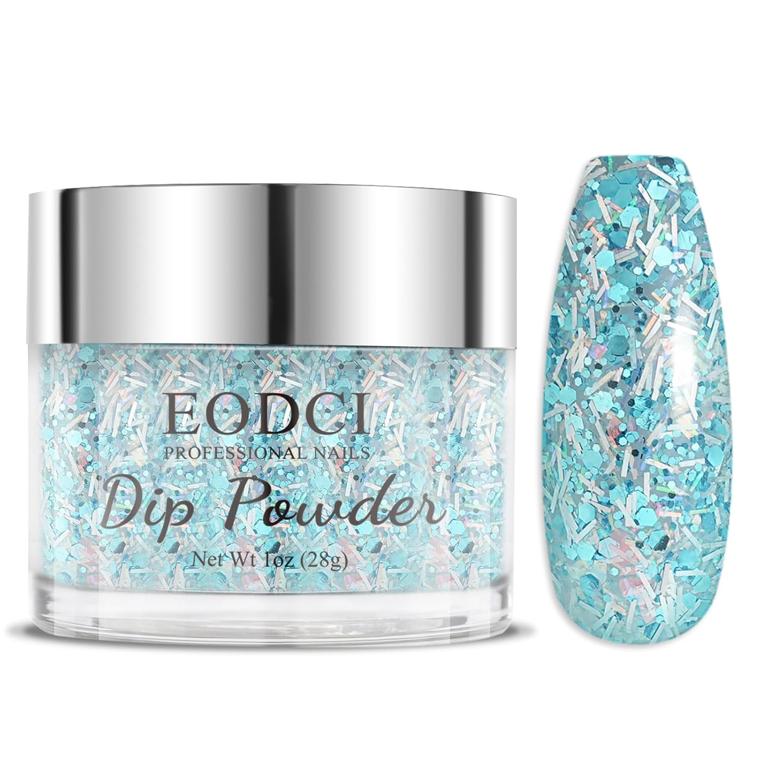 EODCI Dip Powder Glitter Color - Long-Lasting Turquoise