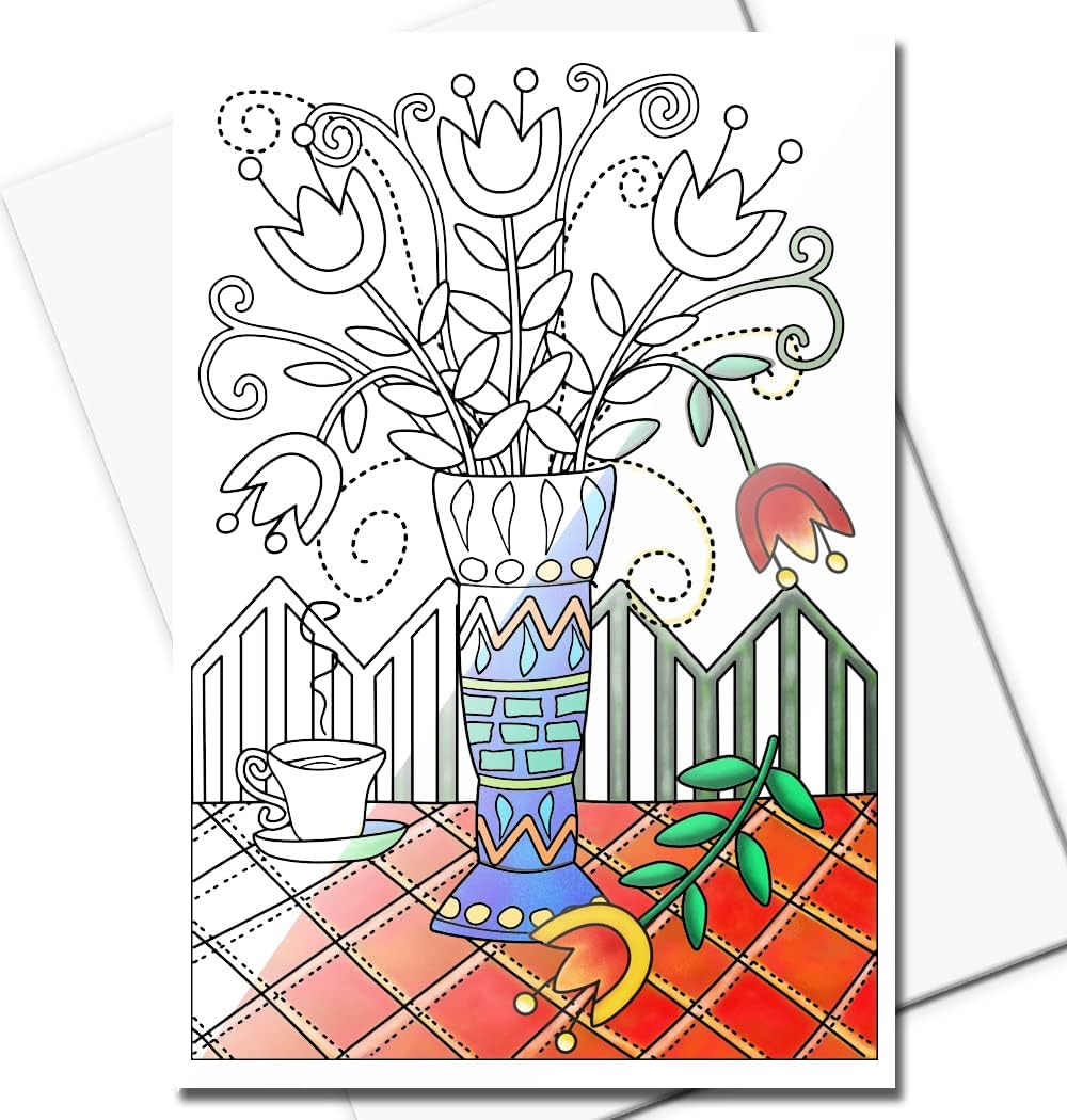 Art Eclect Adult Coloring Greeting Cards for Birthdays and Thank You